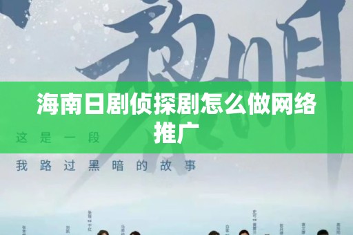 海南日剧侦探剧怎么做网络推广