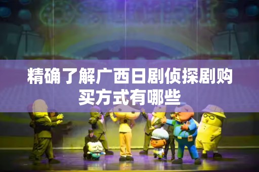 精确了解广西日剧侦探剧购买方式有哪些