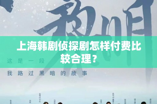 上海韩剧侦探剧怎样付费比较合理？