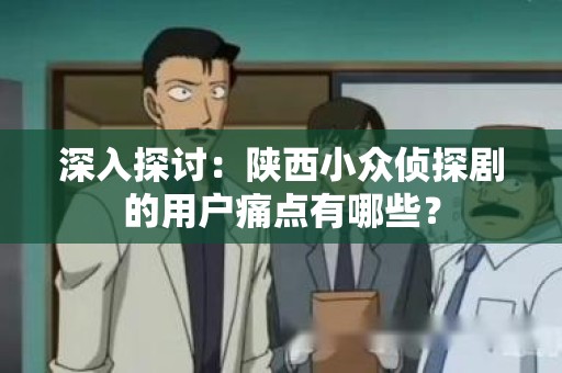 深入探讨：陕西小众侦探剧的用户痛点有哪些？
