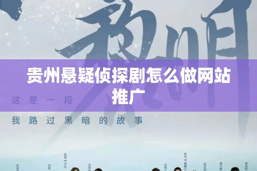 贵州悬疑侦探剧怎么做网站推广