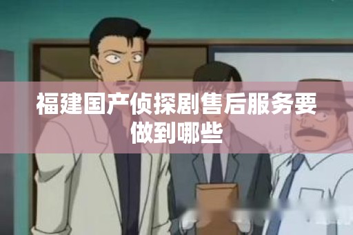 福建国产侦探剧售后服务要做到哪些