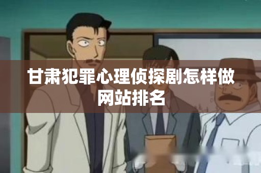 甘肃犯罪心理侦探剧怎样做网站排名