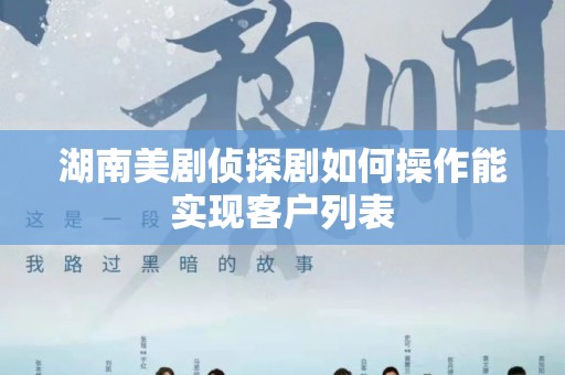 湖南美剧侦探剧如何操作能实现客户列表