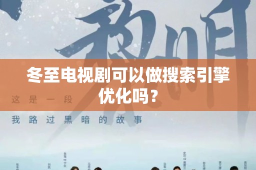 冬至电视剧可以做搜索引擎优化吗？