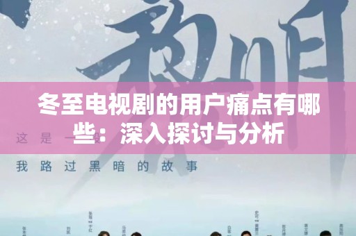 冬至电视剧的用户痛点有哪些：深入探讨与分析