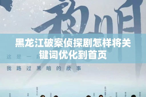 黑龙江破案侦探剧怎样将关键词优化到首页