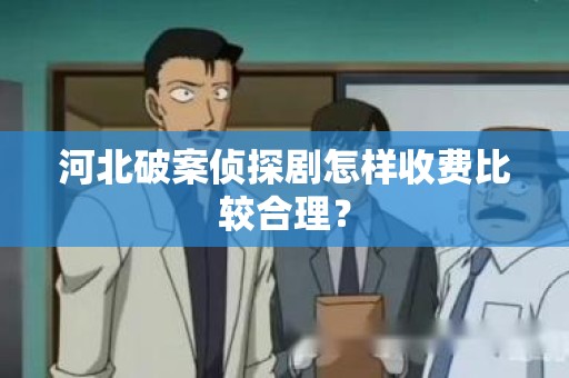 河北破案侦探剧怎样收费比较合理？