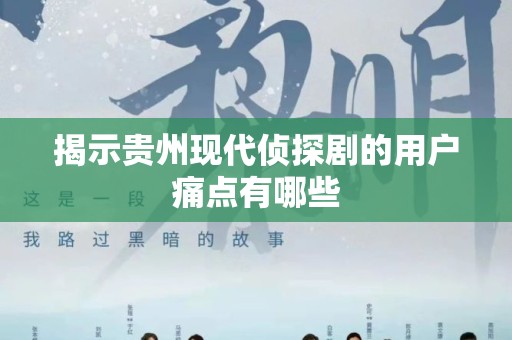 揭示贵州现代侦探剧的用户痛点有哪些