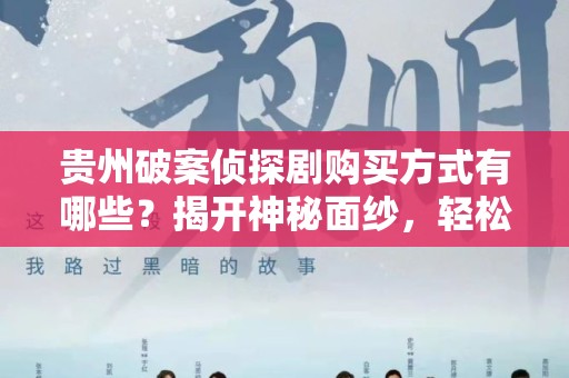 贵州破案侦探剧购买方式有哪些？揭开神秘面纱，轻松获取精彩内容