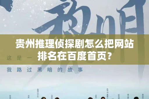 贵州推理侦探剧怎么把网站排名在百度首页？