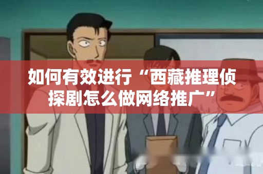 如何有效进行“西藏推理侦探剧怎么做网络推广”