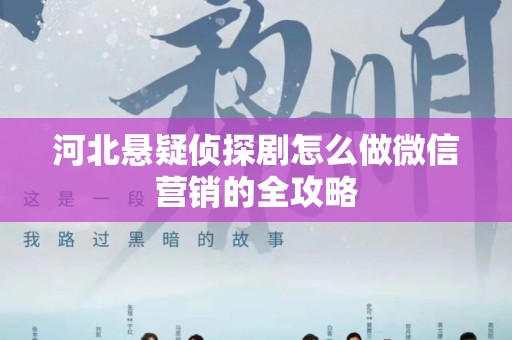 河北悬疑侦探剧怎么做微信营销的全攻略