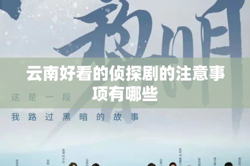云南好看的侦探剧的注意事项有哪些